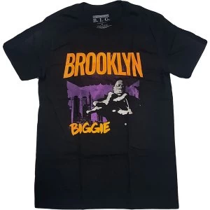 Image of Biggie Smalls - Brooklyn Orange Unisex Large T-Shirt - Black