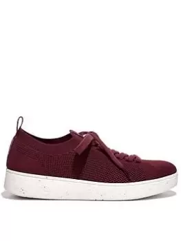 Image of FitFlop Rally E01 Multi-Knit Trainers, Plum, Size 7, Women