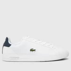 image of Lacoste White & Navy Graduate Pro Trainers