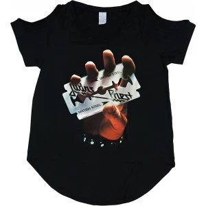 Image of Judas Priest - British Steel Womens Medium T-Shirt - Black