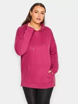 Image of Yours Overhead Hoodie Orchid Flower, Pink, Size 16, Women