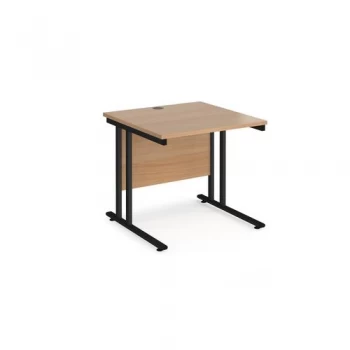 Image of Maestro 25 straight desk 800mm x 800mm Black cantilever leg frame,