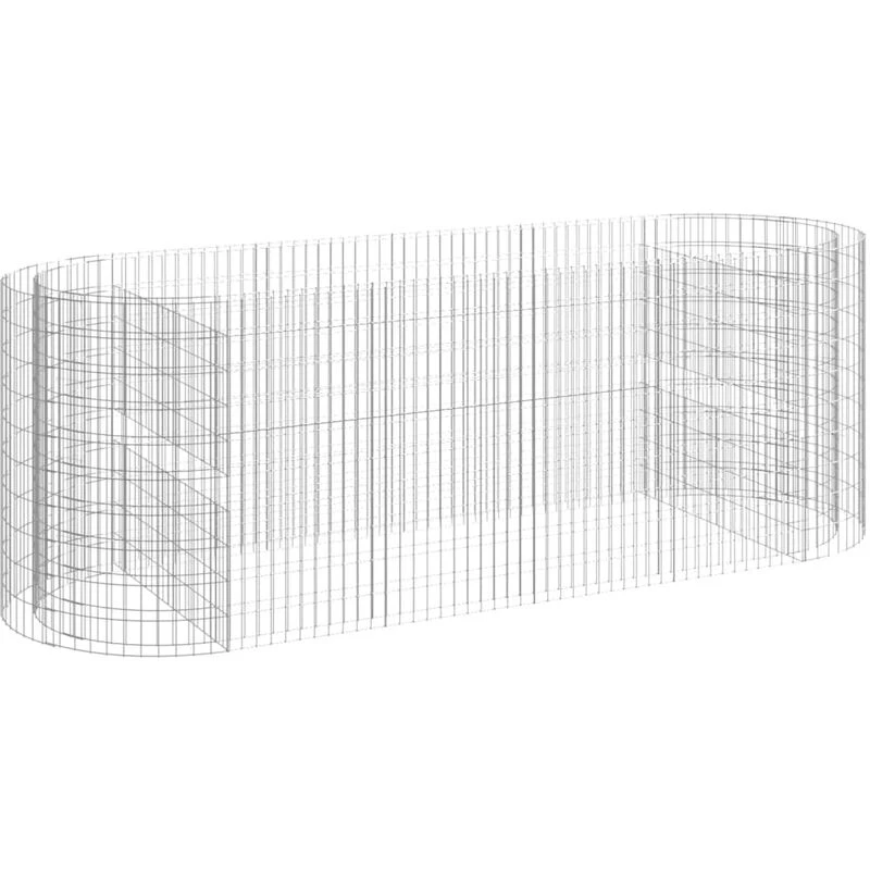 Image of vidaXL Gabion Raised Bed Galvanised Iron 300x100x100 cm, Silver 152046