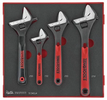 Image of Teng Tools TEDADJ4 4 Piece EVA Adjustable Wrench Set