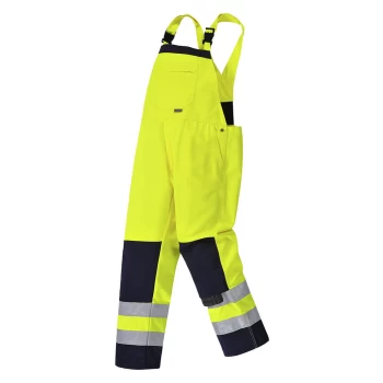 Image of Portwest Girona Hi Vis Bib and Brace Yellow / Navy 2XL