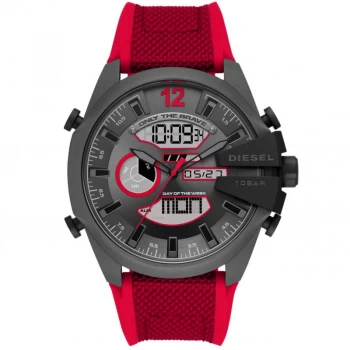 image of Diesel Grey And Red 'Mega Chief' Fashion Watch - DZ4551