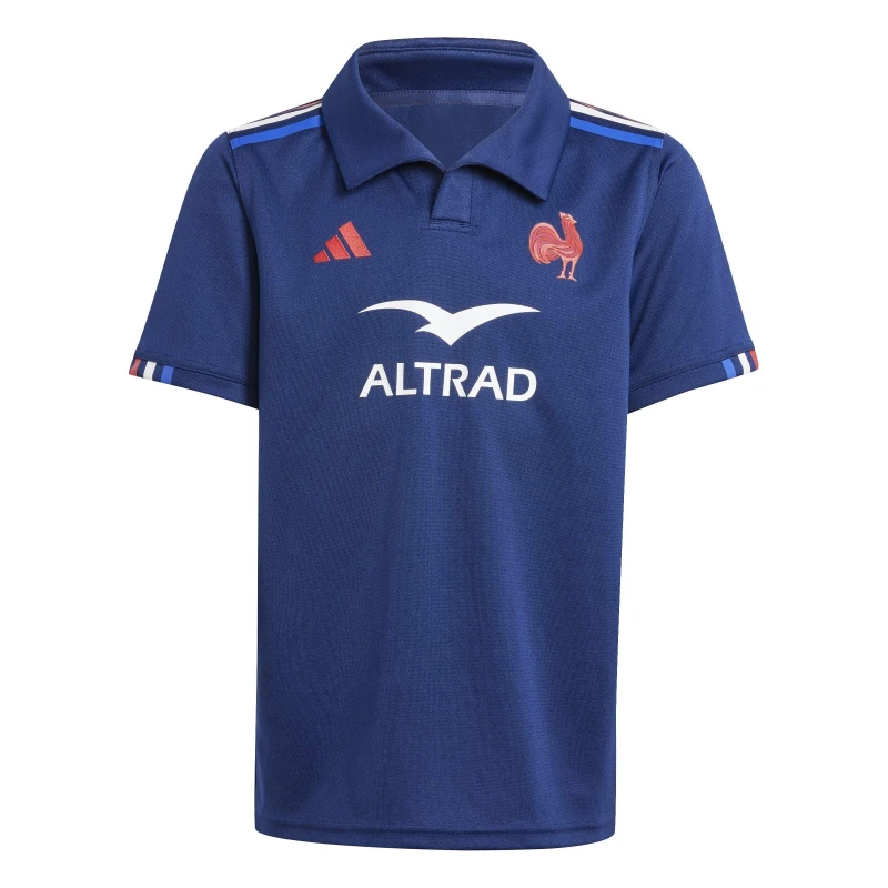 Image of adidas France Rugby Home Shirt 2024 Juniors - Blue Blue 7 - 8 Years