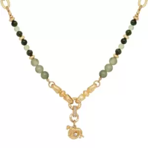 Image of Green 'Majesty Lioness' Charm Necklace