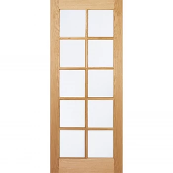Image of SA Internal Glazed Unfinished Oak 10 Lite Door - 686 x 1981mm