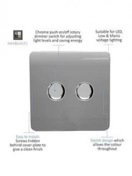 Image of Trendiswitch 2G LED Dimmer Switch Warm Grey