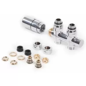 image of Terma - Integrated Valve set 1/2 x 15 Right Hand Straight trv Chrome