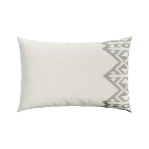 Image of Bedeck of Belfast Hemma Emb Cotton Sateen Pillowcase - Beige