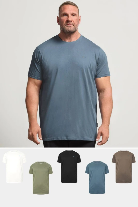 Image of BadRhino Mens 5 Pack Extra Long T-Shirts Size: 3XL Multicolor Male 3XL
