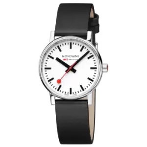 Image of Unisex Mondaine Evo2 35mm Watch, Black Vegan Grape Leather