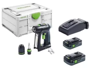 Image of Festool C 18 HPC 4.0 I-Plus 18V 2x4.0Ah I-Plus Drill