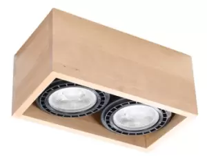Image of Sollux Plafond Quatro 2 Natural Wood