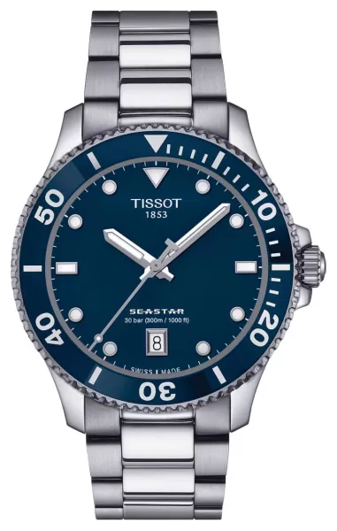 image of Tissot T1204101104100 Seastar 1000 40mm Blue Dial Watch