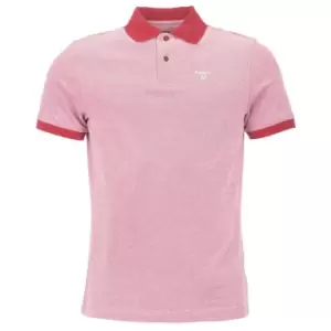 image of Barbour Mens Sports Polo Mix Raspberry Large