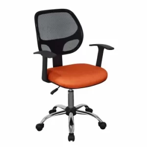 image of Loft Home Office home office chair in Black mesh back, orange fabric seat with chrome base