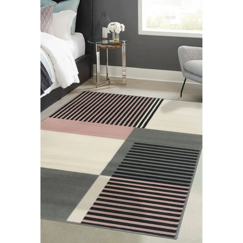 Image of Homemaker Maestro Barcode Rug - Pink Pink 120x170cm