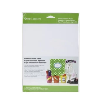 Image of Cricut Printable Sticker Paper 8.5" x 11" 12 sheets