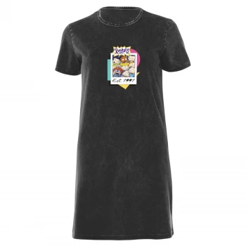 Image of Nickelodeon Rugrats Womens T-Shirt Dress - Black Acid Wash - L - Black Acid Wash