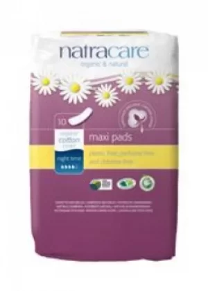 Image of Natracare Night Time Natural Menstrual Pads Qty 10