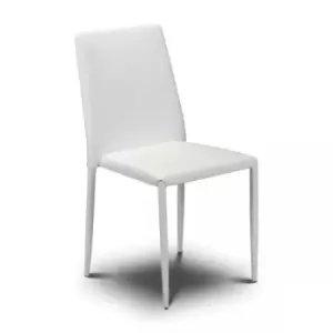 image of Julian Bowen Jazz White Faux Leather Stacking Chair