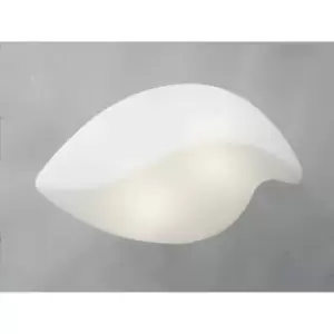 Image of Ceiling/wall light Natura 2 bulbs E27 Small Indoor, polished chrome/opal white