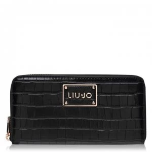 image of Liu Jo Crocodile Effect Purse - Black 2222