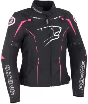Image of Bering Kaloway Ladies Motorcycle Textile Jacket, black-pink, Size XS for Women, black-pink, Size XS for Women
