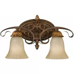 image of Loops - Twin Wall Light Sconce Aged Tortoise Shell LED E27 60W Bulb d00970