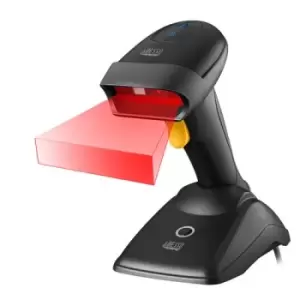 image of Adesso NuScan 2500TB - Bluetooth Spill Resistant Antimicrobial 2D Barcode Scanner with Charging Cradle