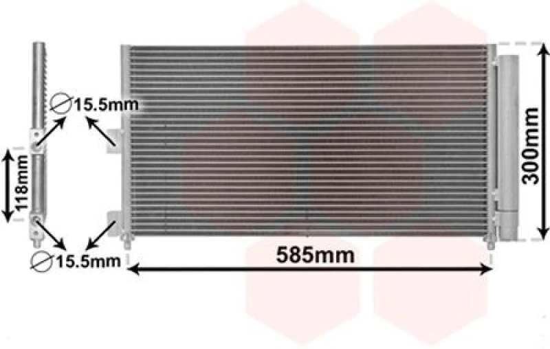 Image of VAN WEZEL Air conditioning condenser VAN WEZEL 17005289