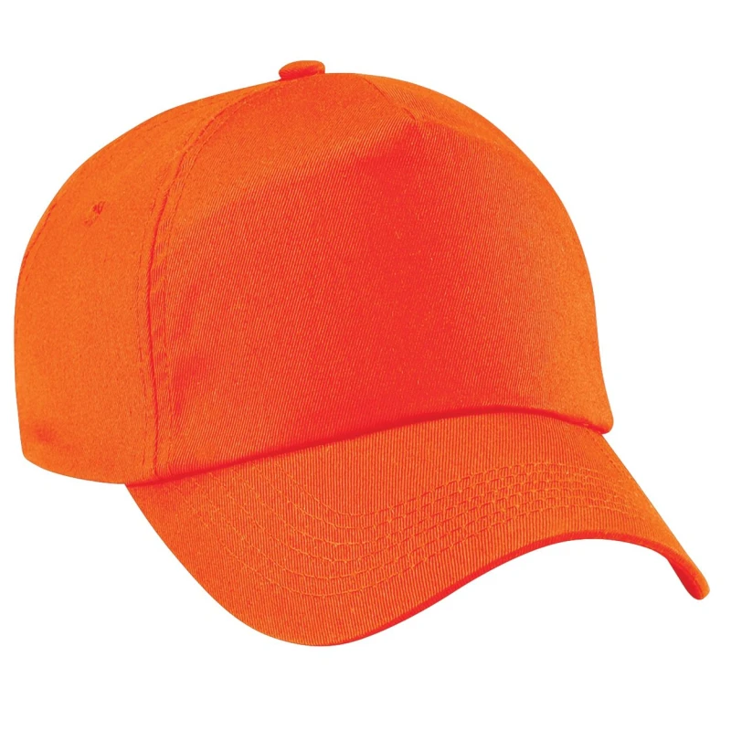 Image of Beechfield Beechfield Men Plain Original 5 Panel Baseball Cap Pack of 2 in Orange Orange One Size Male 5059269086954