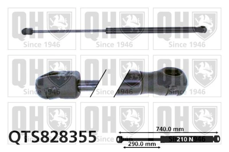 Image of QUINTON HAZELL Bonnet strut QUINTON HAZELL QTS828355