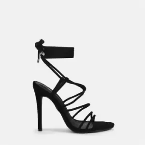 image of Missguided Lace Up High Heeled Sandals - Black