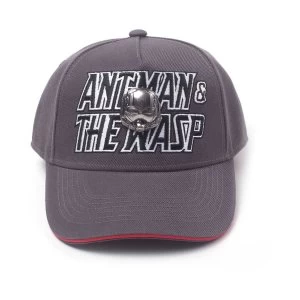 Image of Marvel Comics - Embroidered Logo With 2D Metal Helmet Badge Unisex Pop-Lock Fitting Strap Cap - Grey/Red