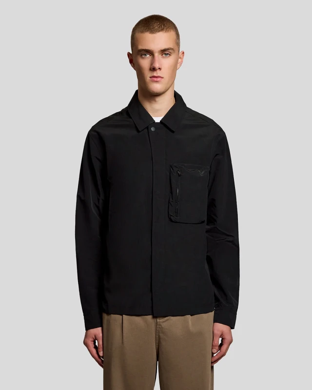 Image of Lyle & Scott Mens Lightweight Utility Pocket Overshirt in Black