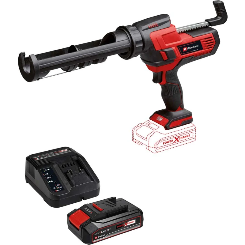 Image of Einhell TE-SG 18/10 18v Cordless Caulking Gun 1 x 2.5ah Li-ion Battery Charger No Case TE-SG 18/10