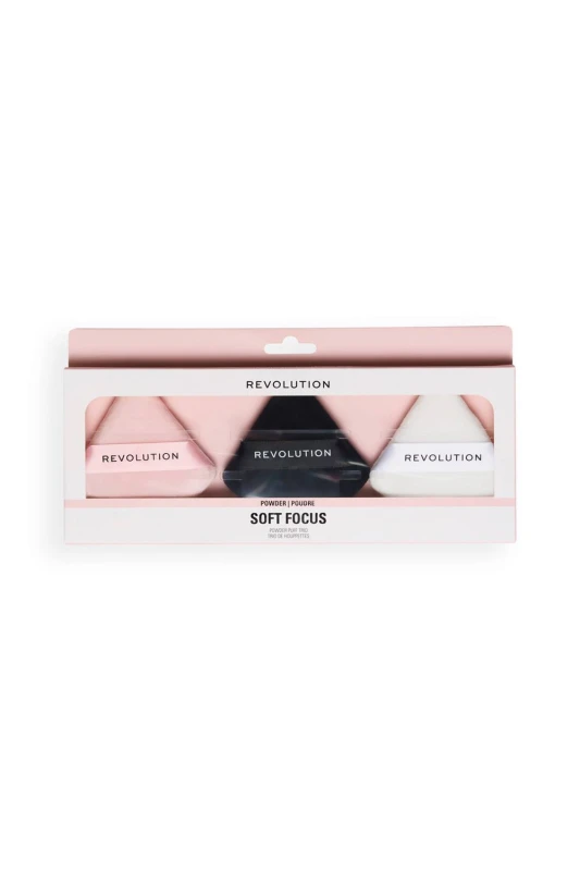 Image of Revolution Womens Soft Focus Powder Puff Trio Multicolor Female