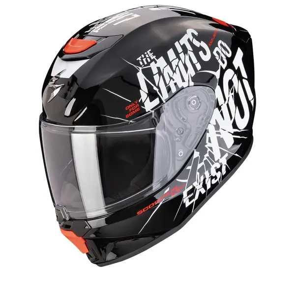 Image of Scorpion EXO-JNR Boum Black White Full Face Helmet Size L