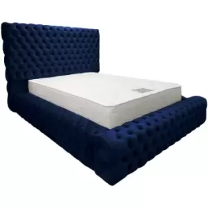 Image of Sultan Bed Super King Plush Velvet Blue