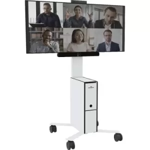 Image of Durable Mobile TV Cart Coworkstation