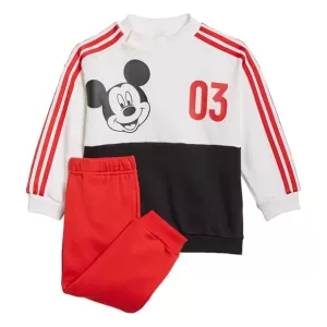 Image of adidas Disney Mickey Mouse Jogger Set, White/Red/Black, Size 12-18 Months