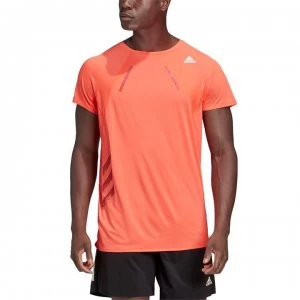 Image of adidas Mens Running Adizero Heat. Rdy T-Shirt - Solar Red