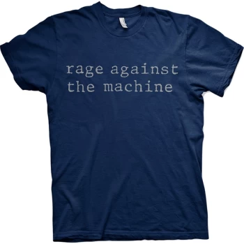 Image of Rage Against The Machine - Original Logo Unisex Large T-Shirt - Blue