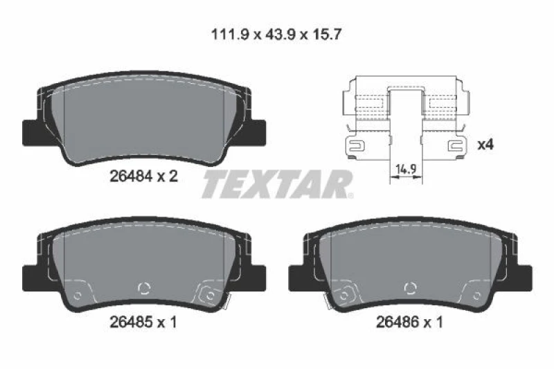 Image of Brake pad set TEXTAR 2648401