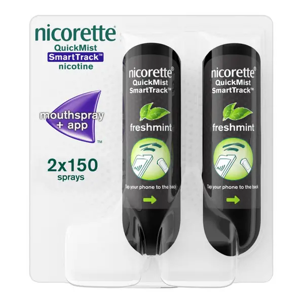 image of Nicorette 1mg QuickMist SmartTrack Mouth Spray Duo Pack