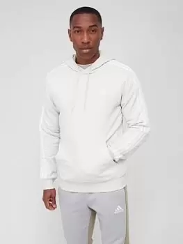 Image of adidas 3 Stripe Fleece Hoodie - White Size XL Men